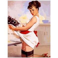 Картина по номерам на холсте эротика (Пинап, девушка, nude) - 7044 В 30x40