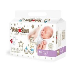 YokoSun подгузники Premium NB (0-5 кг), 36 шт., белый