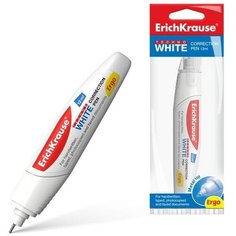Ручка-корректор ErichKrause Techno White Ergo, 12 мл, с металлическим наконечником, в пакетике