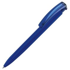 Ручка шариковая трехгранная UMA TRINITY K transparent GUM, soft-touch, темно-синий