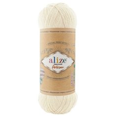 Пряжа Alize Superwash Artisan (Ализе Супервош Артизан) - 3 мотка, кремовый (01), 75% шерсть супервош, 25% полиамид, 420м/100г