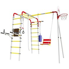 Спортивно-игровой комплекс ROMANA Fitness 103.20.05-01 Фитнесс красный/белый/желтый с качелями цепными