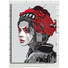 Картина по номерам Девушка гейша (Азия, Япония) - 8391 В 30x40