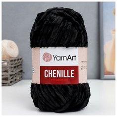 Пряжа "Chenille" 100% микрополиэстер 90м/100гр (542 черный) Yarn Art