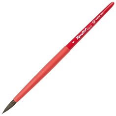 Кисть Roubloff Aqua red round соболь №6, круглая, короткая ручка №6, 1 шт., красный