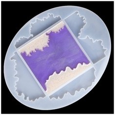 Силиконовый молд для изготовления квадратного декоративного панно "Речка" из эпоксидной смолы. Beads Tree