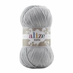 Пряжа ALIZE BELLA 100, св. серый - 21, 100% хлопок, 5 мотков, 100 г, 360 м.