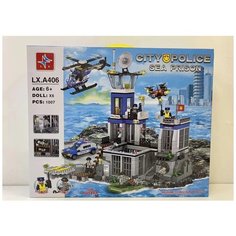 Конструктор City Police Побег из тюрьмы на острове / Городская Полиция LX. A406 / 1007 деталей / Совместим с лего