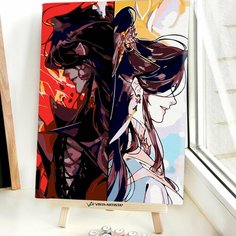 Картина по номерам, холст на подрамнике - Хуа Чэн Благословение Небожителей RED Panda