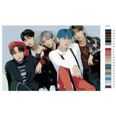 Картина по номерам V-110 "K-pop группа TXT" 60х90 Brushes Paints