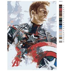 Картина по номерам Z-613 "Крис Эванс - Капитан Америка" 40х60 Brushes Paints