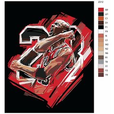 Картина по номерам Z-212 "Баскетболист Майкл Джордан. Chicago Bulls" 60x80 Brushes Paints