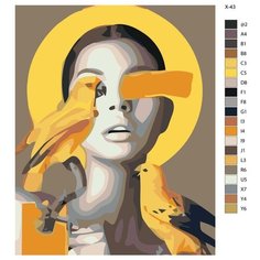 Картина по номерам X-43 "Девушка и солнечные птицы" 60x80 Brushes Paints