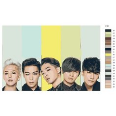 Картина по номерам V-82 "K-pop Big Bang. Участники группы" 40х60 Brushes Paints