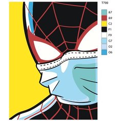 Картина по номерам T799 "Человек паук в Маске" 60x80 Brushes Paints