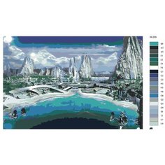 Картина по номерам W-259 "Город в горах" 60х90 Brushes Paints