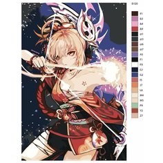 Картина по номерам S120 "Компьютерная игра - Genshin Impact (Геншин Импакт). Ёимия" 40x60 Brushes Paints