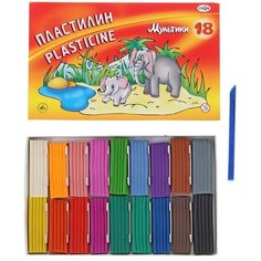 Гамма Пластилин 18 цветов 360 г, "Гамма" "Мультики", со стеком Gamma