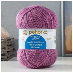 Пряжа "Ангорская тёплая" 40% шерсть, 60% акрил 480м/100гр (29 розов. сирень) Пехорка