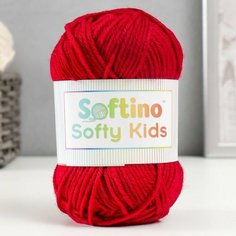 Пряжа 100% акрил "Softy Kids" 90м ±5м 50 гр цвет 33 бордо 5443669 Softino