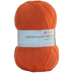 Пряжа пехорка Ангорская теплая - оранжевый (189), 100 г / 480 м (40% шерсть, 60% акрил) - 3 шт