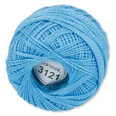 Пряжа "Gamma" Ирис 100% хлопок 10 шт.х10г 82м №3121 голубой