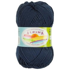 Пряжа для вязания крючком, спицами Alpina Альпина MISTY классическая средняя, хлопок/шерсть, цвет №05 Синий, 105 м, 10 шт по 50 г