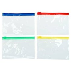 Папка-конверт, на молнии, А6, 120 мкр, прозрачная, на молнии, 13 х 9 см, в ассортименте, 50 шт. Calligrata