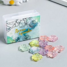 Бусины для творчества пластик "Полупрозрачная розочка" набор 30 гр микс 1,9х1,9х0,7 см Арт Узор