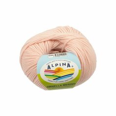 Пряжа Alpina Альпина ORNELLA MERINO классическая средняя, мериносовая шерсть 100%, цвет №085 Светло-розовый, 125 м, 10 шт по 50 г