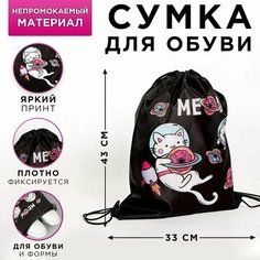 Мешок, сумка для обуви, сменки, сменной Meow, 33х43х0,5 см Art Fox