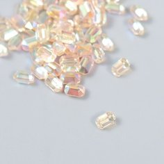 Декор для творчества пластик "Вытянутый кристаллик" набор 60 шт розовый 0,8х0,6 см Арт Узор
