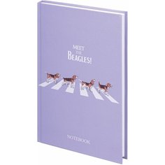 Блокнот А5 (134х206 мм), 80 л, твёрдый, клетка, выборочный лак, STAFF, "Beagles", 114424