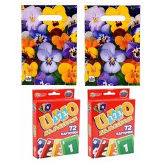Игра настольная Умные игры "Unoмания", 72 карточки, картонная коробка. Комплект 2 штуки.+ пакеты