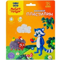 Мульти-Пульти Пластилин Мульти-Пульти "Енот в лесу" со стеком, 12 цветов, 180 г