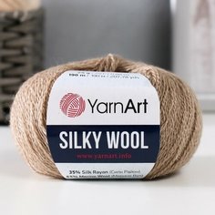 YarnArt Пряжа "Silky Wool" 35% силк район, 65% мерино. вул 190м/25г (342 серо-бежевый)