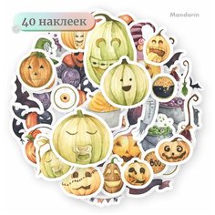 Наклейки - HALLOWEEN - Тыквы - 40шт. Mandarin