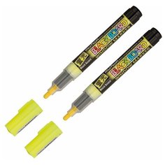 Маркер меловой MunHwa "Black Board Marker" желтый, 3 мм, водная основа (2 штуки)