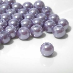 Бусины №8 "Жемчуг", цвет светло-сиреневый 47г+/-5г Noname