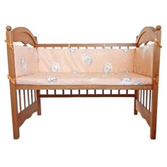 Baby-22 Бортик "Слонята", 4 части (2 части: 30х60 см, 2 части: 30х120 см), цвет персик Baby22