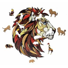 Деревянный пазл EWA Лев, S 21x19 см, головоломка Eco Wood Art