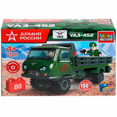 Город мастеров SB-7300 армия россии конструктор военный uaz-452 с солдатом, 88 дет.