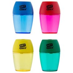 Точилка ручная пластиковая ArtSpace (1 отверстие, с контейнером) (SHP206_1997), 24шт.