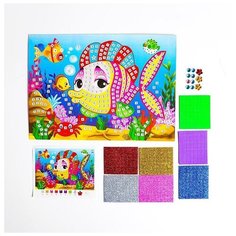 Мозаика стикерная «Рыбка красавица» блестки, стразы Dreammart