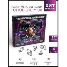 Головоломка металлическая «Загадки Эйнштейна», набор 4 шт.