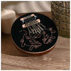 Музыкальный инструмент "Калимба узор" круглая 7х14х14 см Нет бренда