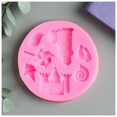 Молд силикон "Песчаные замки" 7 предметов 1х7,2х7,2 см Noname