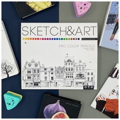 Набор карандашей цветных для скетч SKETCH&ART 24 цв в мет коробке 30-0042