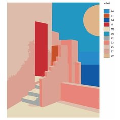 Картина по номерам V-646 "Греция. Санторини и Миконос", 60x80 см Brushes Paints