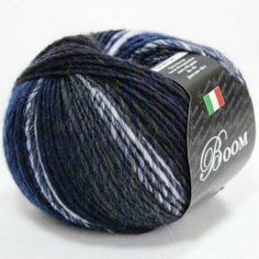 Пряжа SEAM Бум (Сеам), джинс/сер/бел - 28886, 51% мериносовая шерсть, 49% дралон, 2 мотка, 50 г, 135 м.